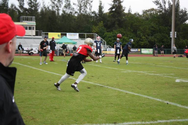 Another day at the office for Tre McBride [Photo via 'East West Shrine Game' Facebook Page]