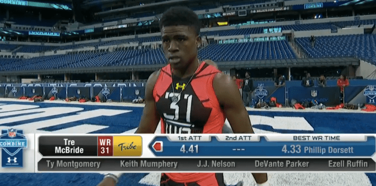 McBride after destroying the 40 yard dash at the 2015 NFL Combine [via NFL Network]