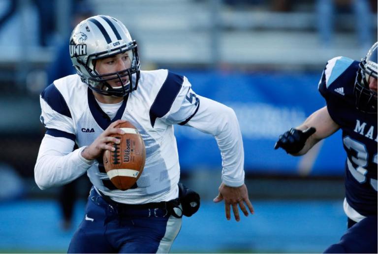 With senior QB Sean Goldrich's return to the Wildcats this week, UNH's offense looks to receive a much-needed jolt of life. [photo: concordmonitor.com]