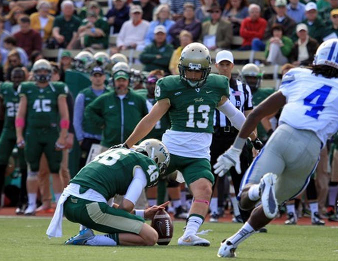 Nick Dorka has both the most field goals and highest field goal percentage in the CAA. [photo by Bob Keroack at tribeathletics.com]