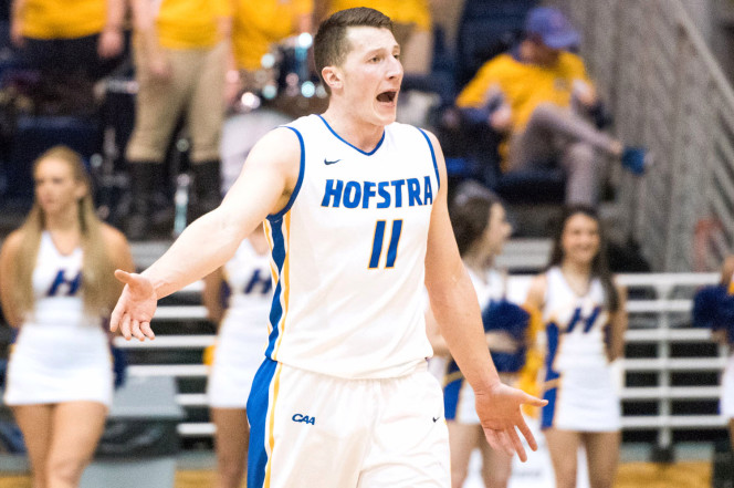 Hofstra's Rokas Gustys has played like a man possessed this year, and is a huge reason why the Pride currently sits atop the CAA. [photo: Andrew Theodorakis]