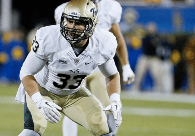 Senior linebacker Stephen Lubnow saw significant playing time last season, and will likely move into a starting role in 2016. [photo: tribeathletics.com]