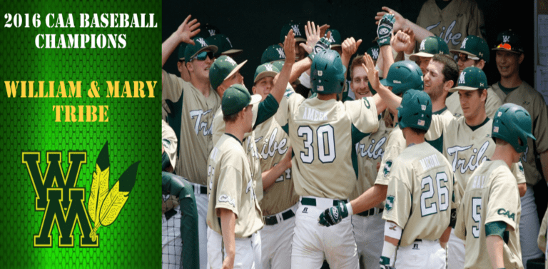 Ladies and Gentlemen, your 2016 CAA Baseball Champions, the William & Mary TRIBE. [photo: tribeathletics.com]