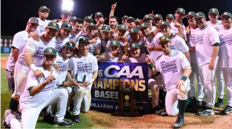 Victory, sweet Victory. Your 2016 CAA Champions, the William & Mary Tribe. [photo: tribeathletics.com]