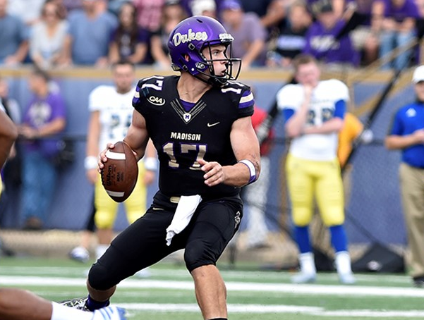QB Bryan Schor has been solid for this Dukes this year. He can also get it done on the ground. [photo: jmusports.com]